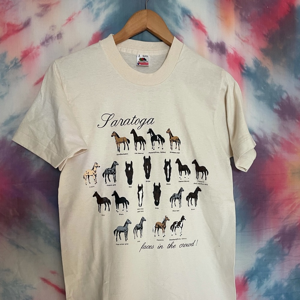 Vintage 90s Saratoga Racetrack Horses t-shirt